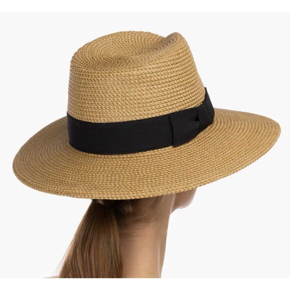 Eric Javits Straw Fedora Hat with Black Band main image 5